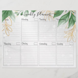 Botanical Elegant Weekly Planner To Do Card Flyer