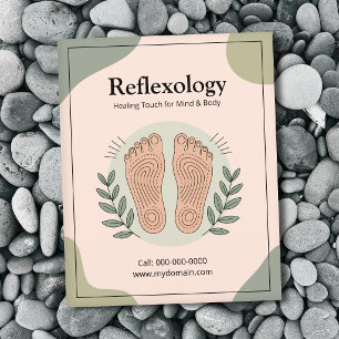 Botanical Elements & Footprint - Reflexology Flyer