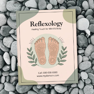 Botanical Elements & Footprint - Reflexology Flyer