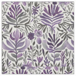 Botanical Elements in Purple  Fabric