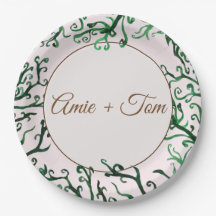 Botanical Elements, Wedding Custom Paper Plates