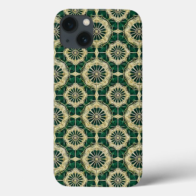 Botanical Emerald Aesthetic Chic Gold Accent Case-Mate iPhone Case (Back)