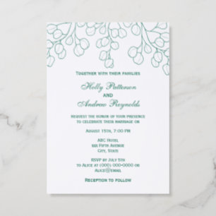Botanical Eucalyptus #1 Wedding Couple Letterpress Photo Cards