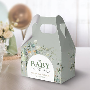 Botanical Eucalyptus Baby Shower Favor Boxes