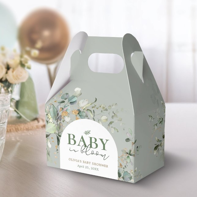 Botanical Eucalyptus Baby Shower Favor Boxes (Creator Uploaded)