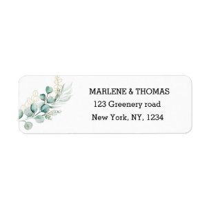 Botanical Eucalyptus Branch Return Address Label