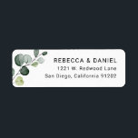 Botanical Eucalyptus Branch Return Address Label<br><div class="desc">Designed to coordinate with our Boho Greenery wedding collection,  this customizable Return Address Label features watercolor eucalyptus leaves paired with a classy sans serif font in black.</div>