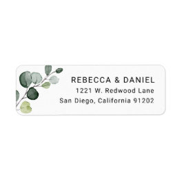 Botanical Eucalyptus Branch Return Address Label
