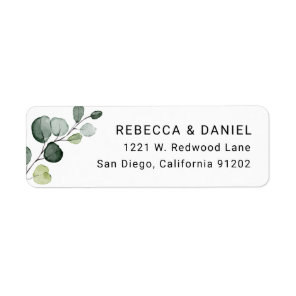 Botanical Eucalyptus Branch Return Address Label