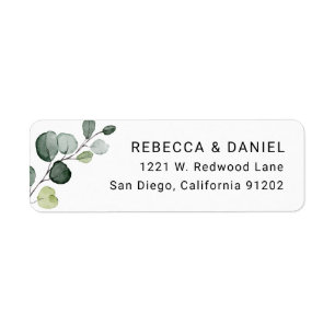 Botanical Eucalyptus Branch Return Address Label