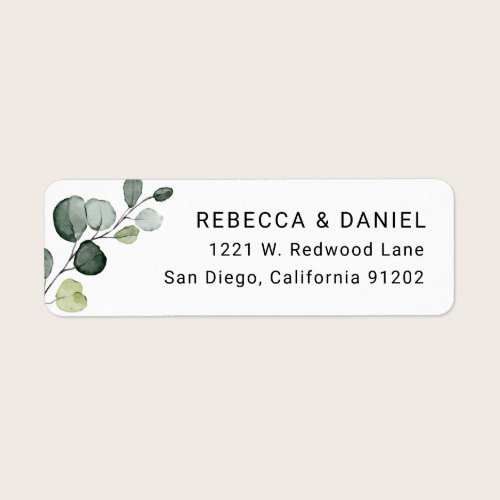 Botanical Eucalyptus Branch Return Address Label Botanical Eucalyptus Branch Return Address Label