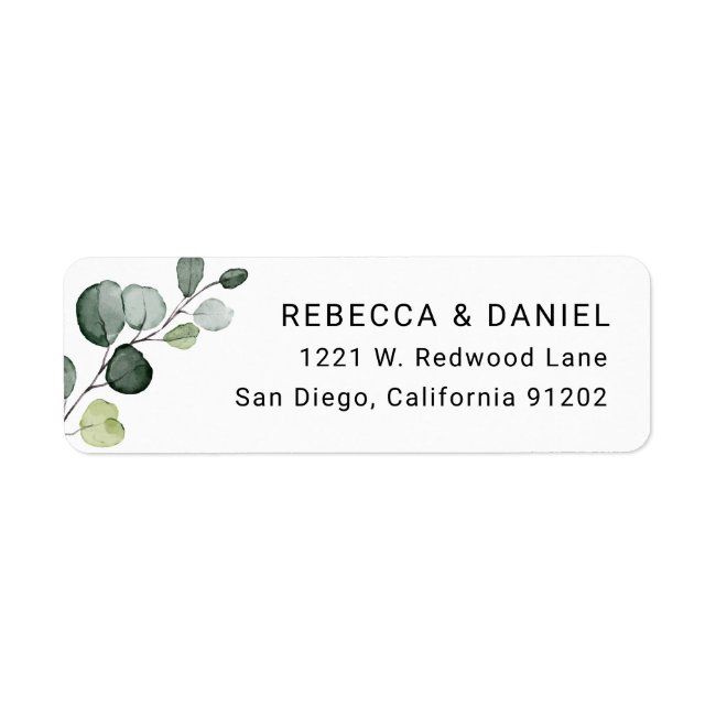 Botanical Eucalyptus Branch Return Address Label