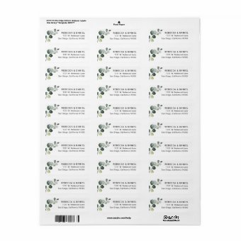 Botanical Eucalyptus Branch Return Address Label | Zazzle