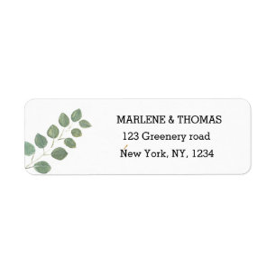 Botanical Eucalyptus Branch Return Address Label