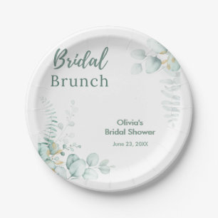 Botanical Eucalyptus Bridal Brunch Bridal Shower Paper Plates