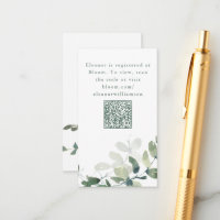 Botanical Eucalyptus Bridal Shower QR Registry