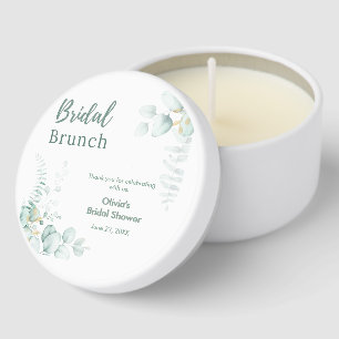 Botanical Eucalyptus Brunch & Bubbly Bridal Shower Mini Candle Favors