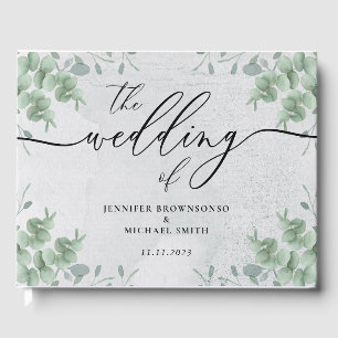 Botanical Eucalyptus Greenery Bohemian the wedding Guest Book