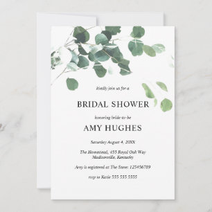 Botanical Eucalyptus Greenery Bridal Shower Invitation