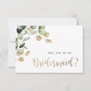 Botanical Eucalyptus Greenery Bridesmaid Card