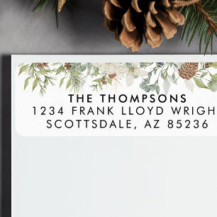 Botanical Eucalyptus Greenery Custom Christmas Label