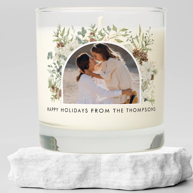 Botanical Eucalyptus Greenery Custom Christmas Scented Candle (Creator Uploaded)