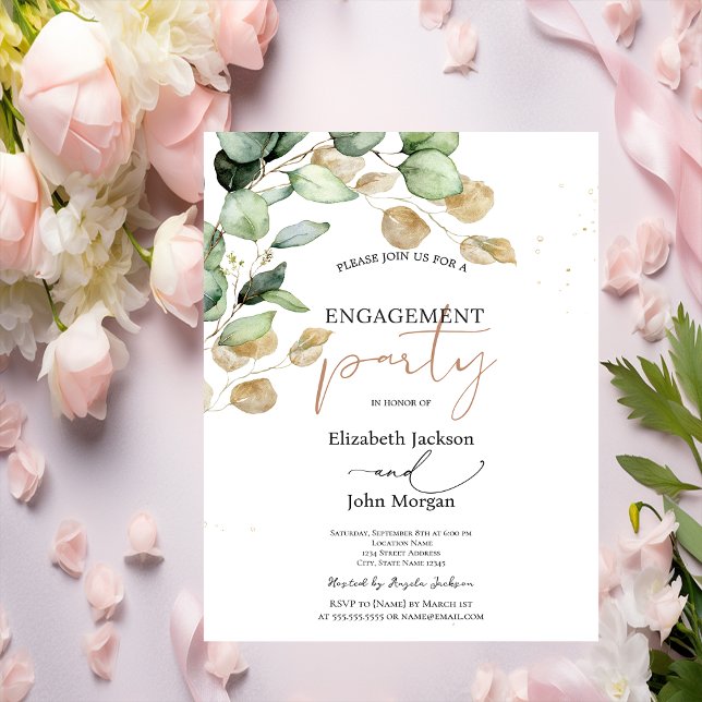 Botanical Eucalyptus Greenery Engagement   Invitation (Creator Uploaded)