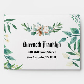 Botanical Eucalyptus Greenery Floral Wedding Envelope
