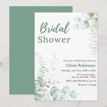 Botanical Eucalyptus Greenery Gold Bridal Shower