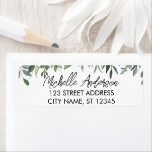 Botanical Eucalyptus Greenery Return Address Label