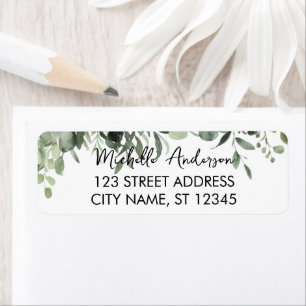 Botanical Eucalyptus Greenery Return Address Label