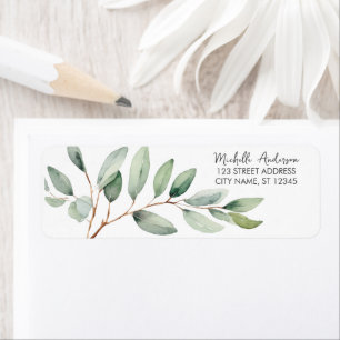 Botanical Eucalyptus Greenery Return Address Label