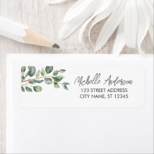 Botanical Eucalyptus Greenery Return Address Label