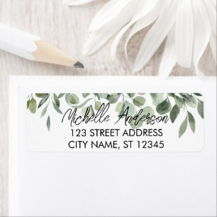 Botanical Eucalyptus Greenery Return Address Label