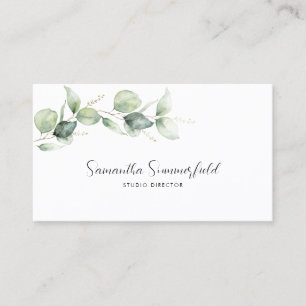 Botanical Eucalyptus Greenery Script Manager Business Card