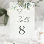 Botanical Eucalyptus Greenery Watercolor Elegant Table Number<br><div class="desc">Beautiful wedding table numbers featuring watercolor eucalyptus and gold leaves.</div>