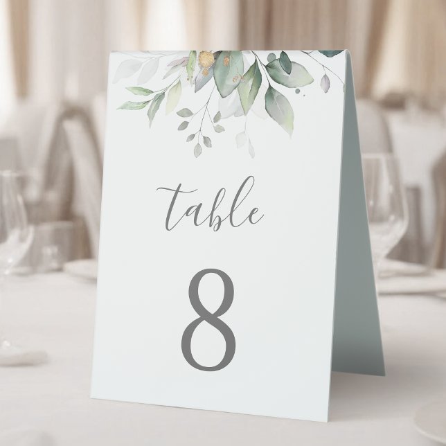 Botanical Eucalyptus Greenery Watercolor Elegant Table Tent (Creator Uploaded)