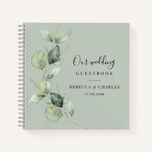 Botanical Eucalyptus Greenery Wedding Guest Book