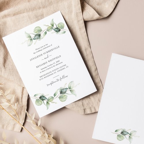 Botanical Eucalyptus Greenery Wedding Invitation