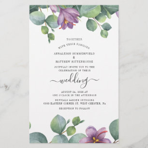 Botanical Eucalyptus Greenery Wedding Invitation Stationery
