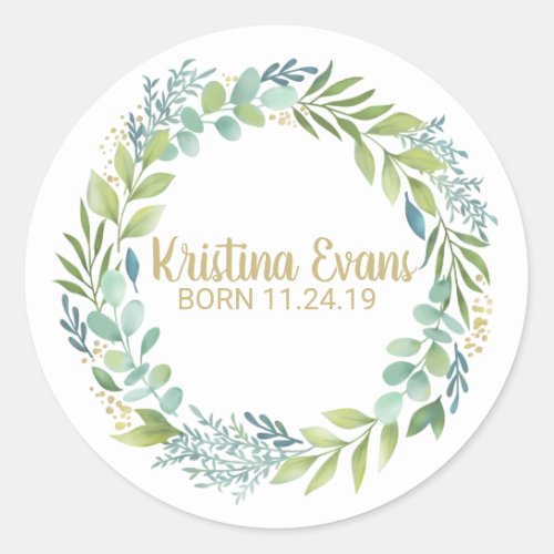 Botanical Eucalyptus Greenery Wreath Sticker