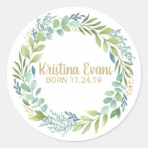 Botanical Eucalyptus Greenery Wreath Sticker