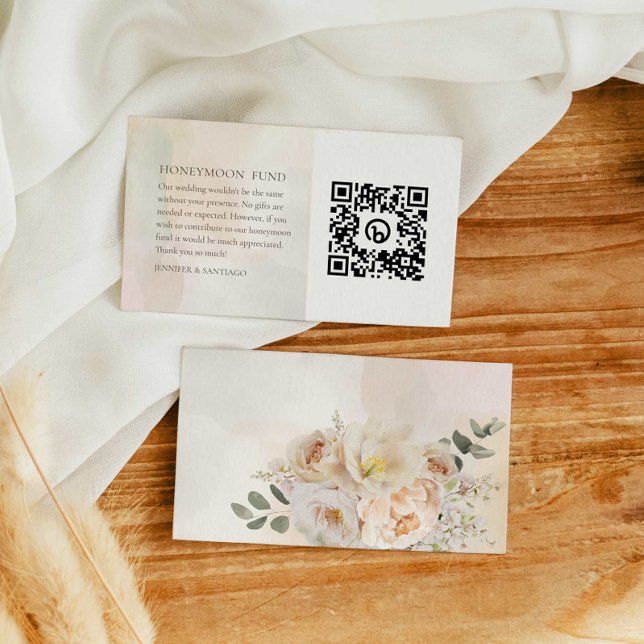 Botanical Eucalyptus Honeymoon Fund QR Code Enclosure Card (Creator Uploaded)
