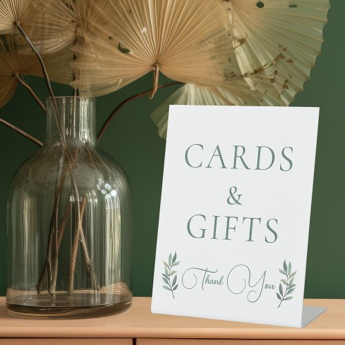 Botanical Eucalyptus Leaf Wedding Cards  Gifts Pedestal Sign