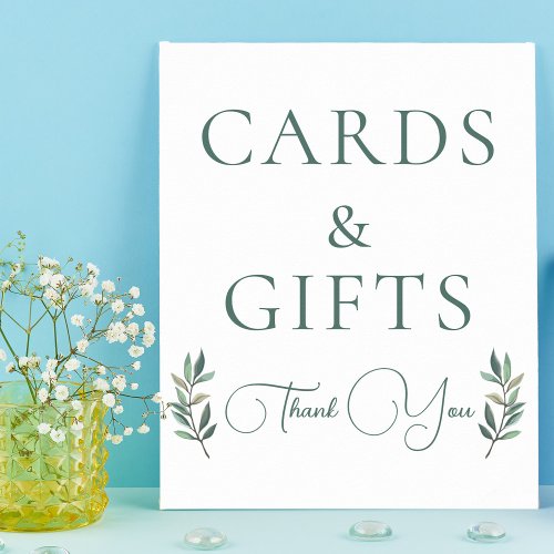 Botanical Eucalyptus Leaf Wedding Cards  Gifts Poster