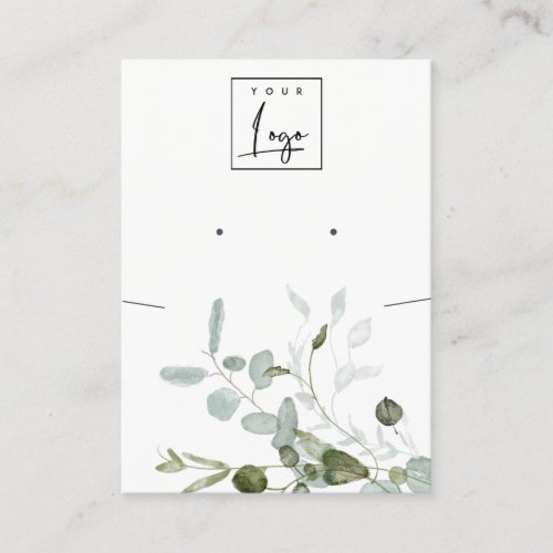 Botanical Eucalyptus Logo Earring Necklace Display Business Card