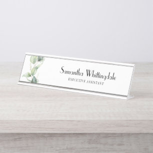 Botanical Eucalyptus Professional Office Manager Desk Name Plate