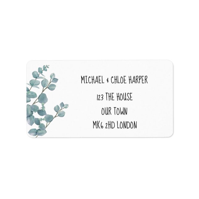 Botanical Eucalyptus Return Address Label (Front)