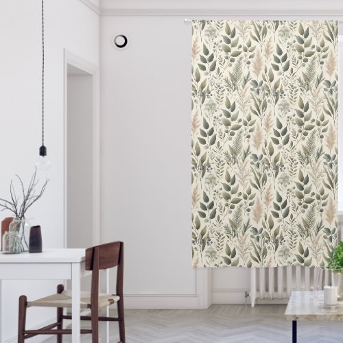 Botanical Eucalyptus Sage Green Floral Window Curt Blackout Curtains