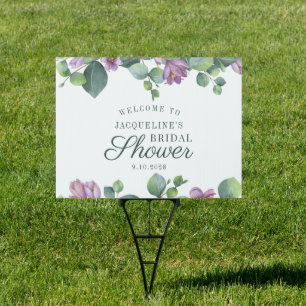 Botanical Eucalyptus Script Bridal Shower Welcome Sign